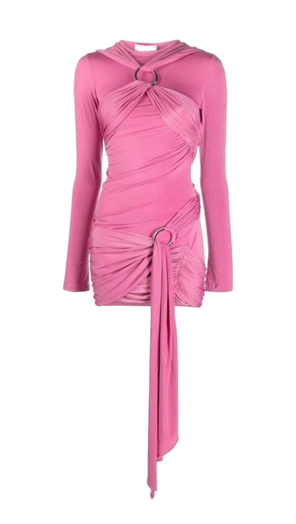 AIIZIE PULL-ON STYLING MINI DRESS IN PINK - product image