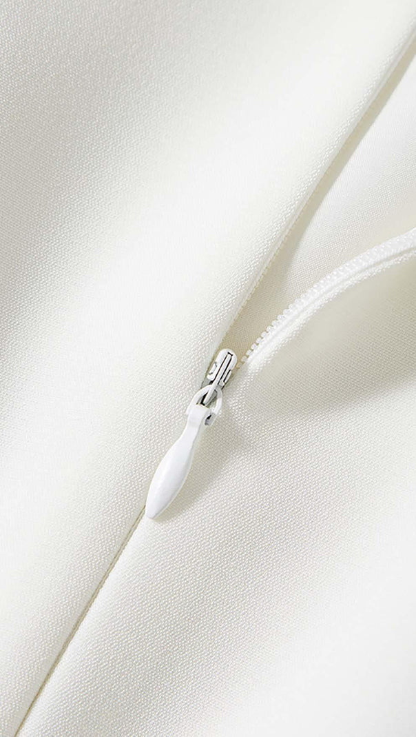 AIIZIE RHINESTONE BOW TIE MINI DRESS IN WHITE - product image