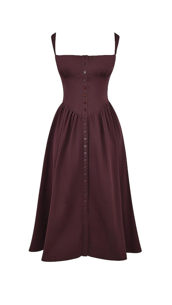 AIIZIE RICH BROWN MIDI SUNDRESS - product image