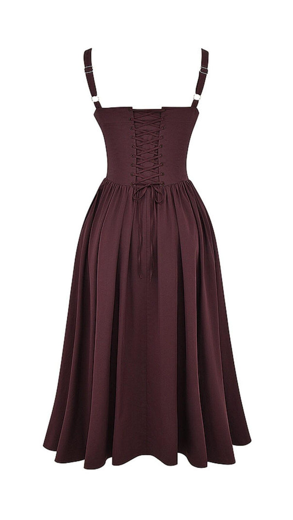AIIZIE RICH BROWN MIDI SUNDRESS - product image
