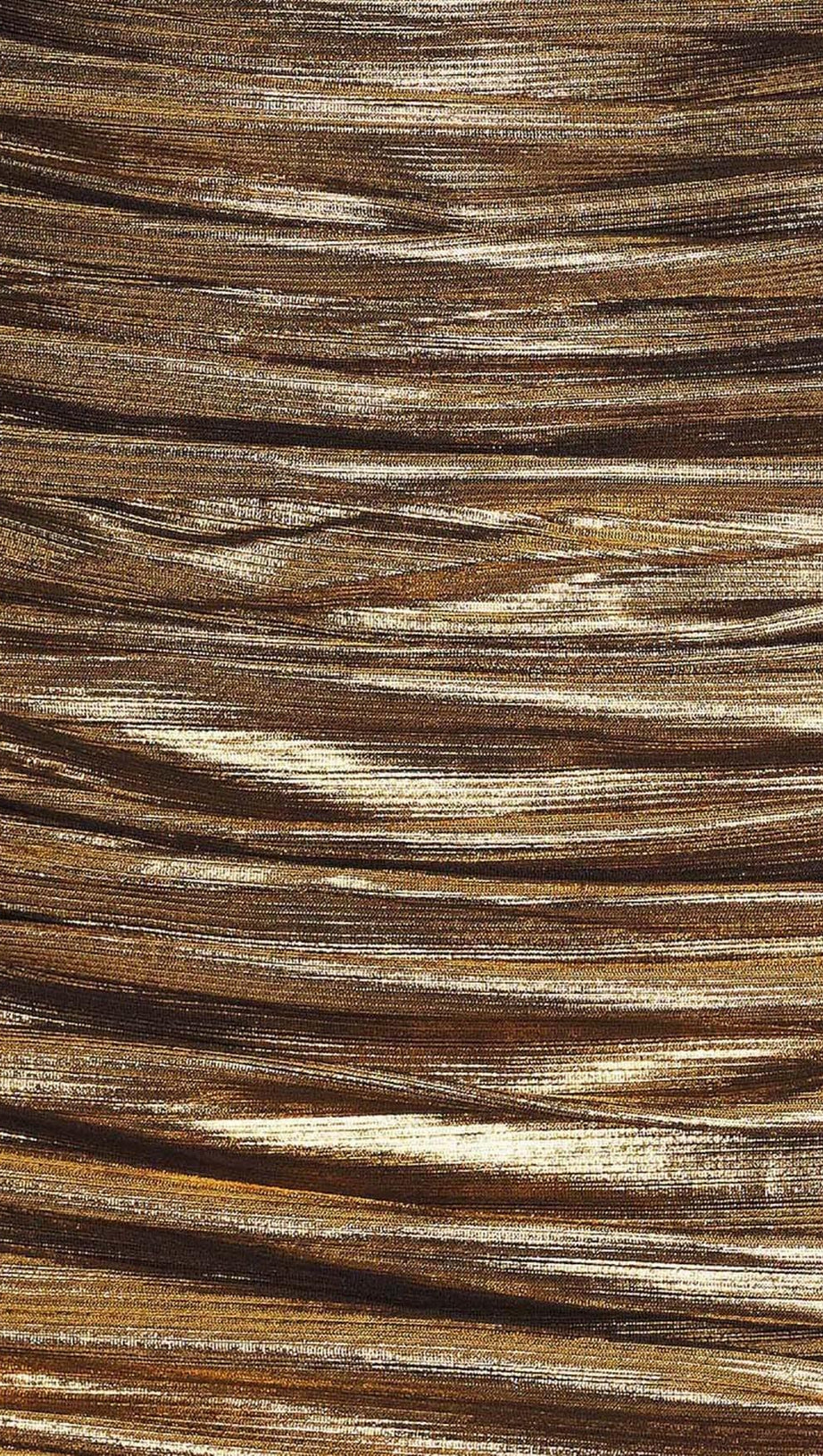 RUCHED METALLIC MIDI DRESS IN GOLD