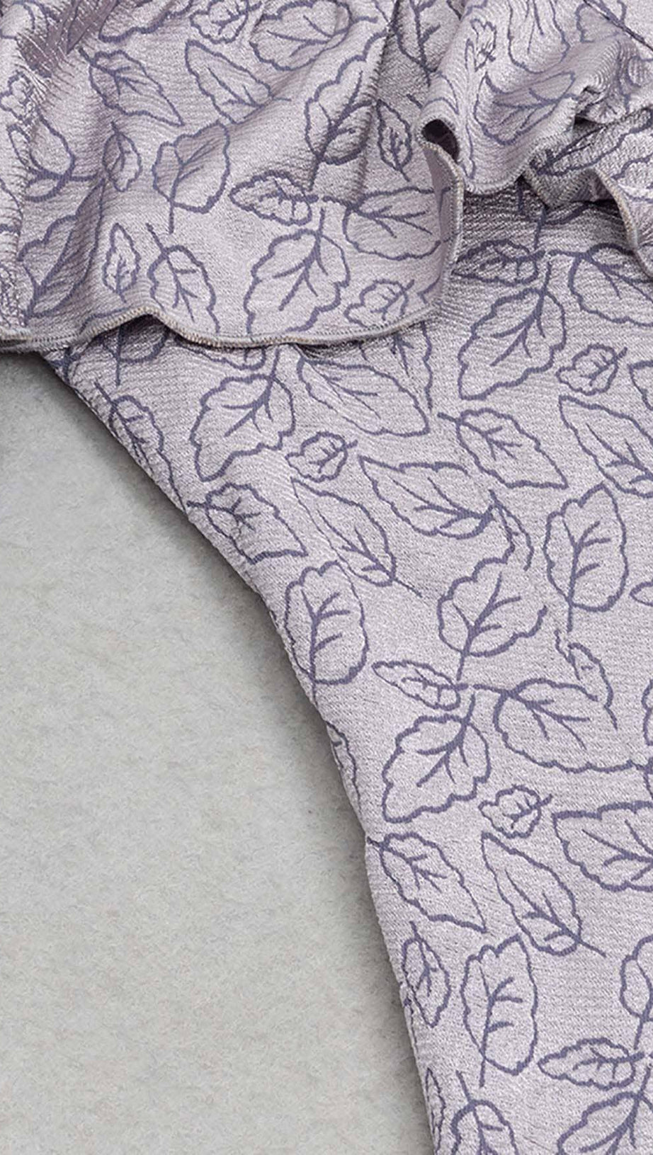 RUFFLED V-NECK ASYMMETRIC MIDI DRESS IN PURPLE