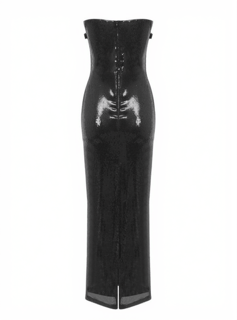 AIIZIE LIBRA STRAPLESS FLOWER SEQUIN DRESS - product image
