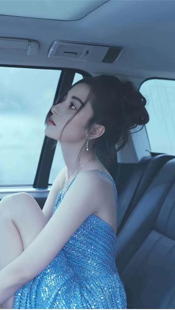 AIIZIE SEQUIN SLEEVELESS MAXI DRESS IN BLUE - product image
