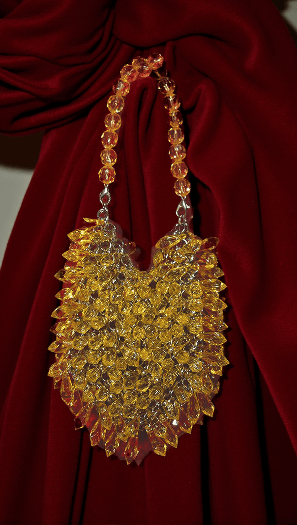 AIIZIE JAEL DRIP YELLOW RHINESTONE MINI CLUTCH - product image