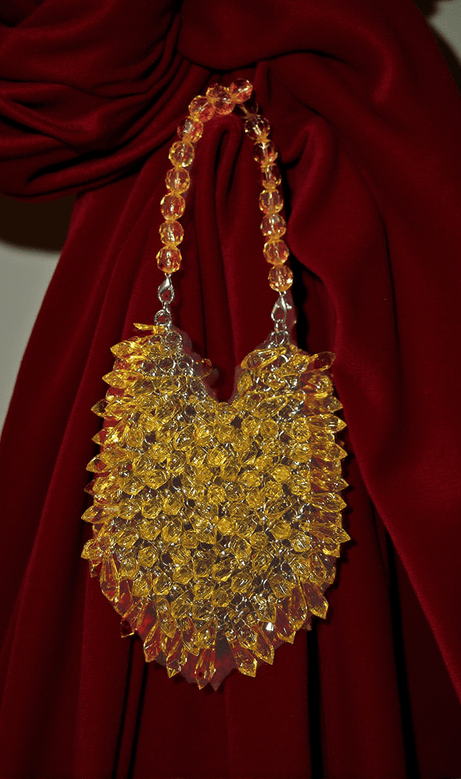 Jael Drip Yellow Rhinestone Mini Clutch