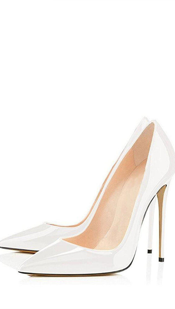 AIIZIE WHITE STILETTO HIGH HEELS - product image