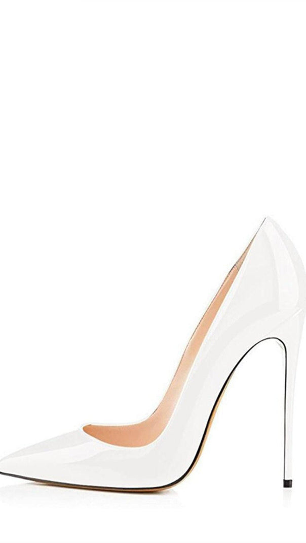 AIIZIE WHITE STILETTO HIGH HEELS - product image