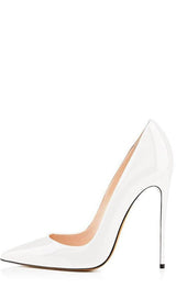 WHITE STILETTO HIGH HEELS