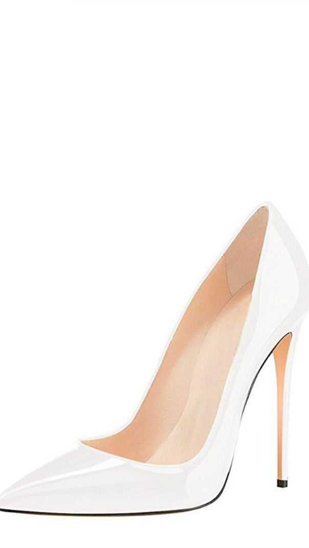 AIIZIE WHITE STILETTO HIGH HEELS - product image
