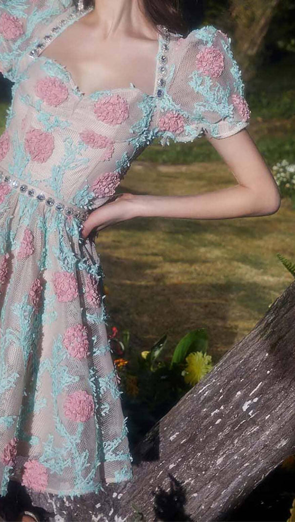 AIIZIE APPLIQUÉD LACE EMBROIDERED TWO PIECE IN BLUE - product image