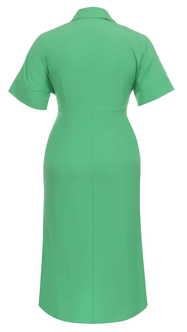 AIIZIE BATWING SLEEVE SHIRT MIDI DRESS IN GREEN - product image