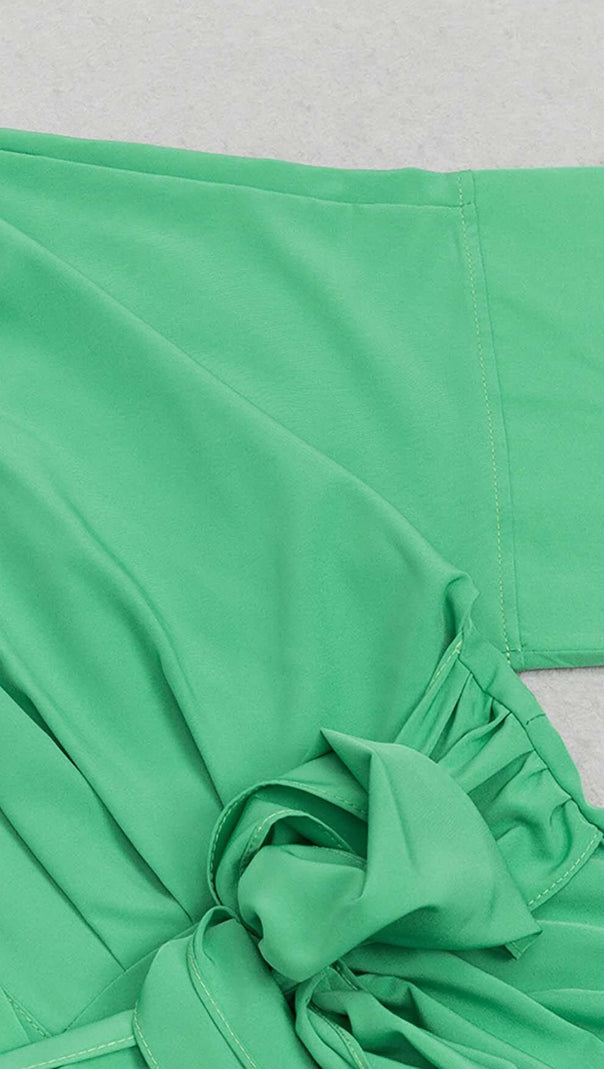 AIIZIE BATWING SLEEVE SHIRT MIDI DRESS IN GREEN - product image