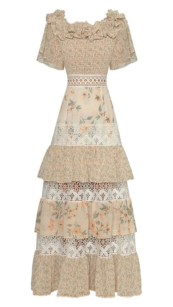 AIIZIE BUTTERFLY SLEEVE TIERED MAXI DRESS - product image