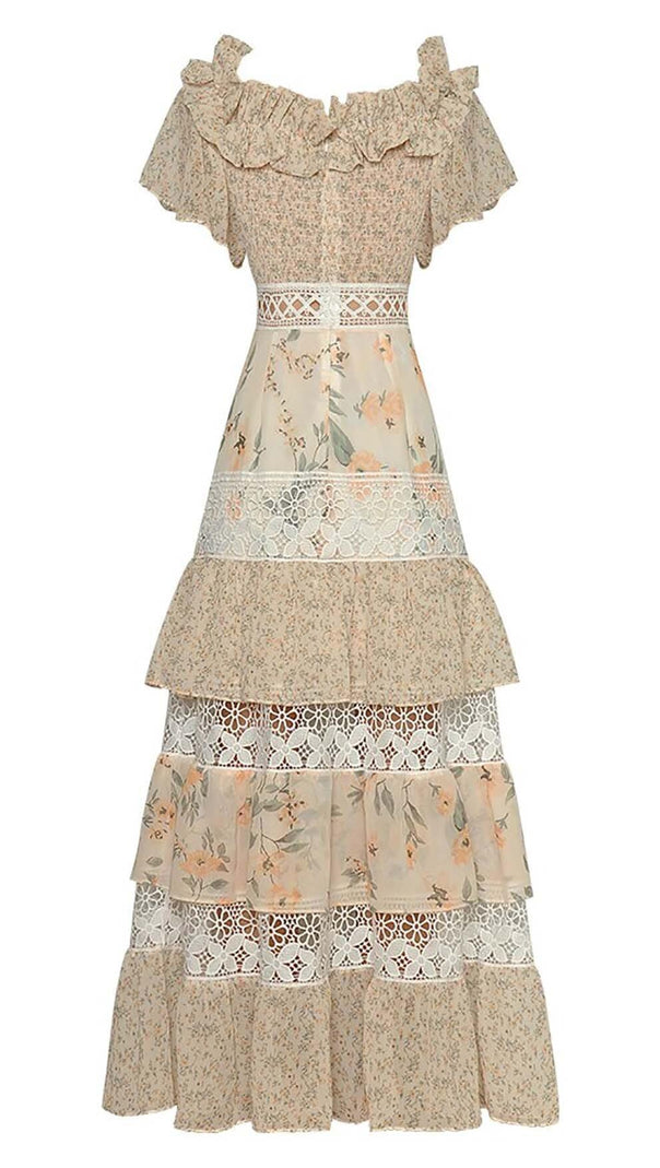 AIIZIE BUTTERFLY SLEEVE TIERED MAXI DRESS - product image