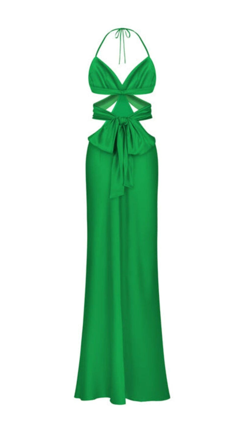 BUTTERFLY CUT OUT MAXI SLIP DRESS IN GREEN
