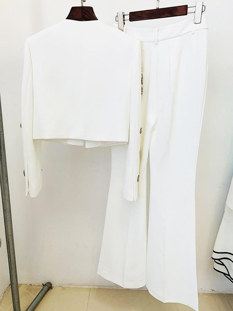 AIIZIE EMBELLISHED BEADED JACKET SET IN WHITE - product image