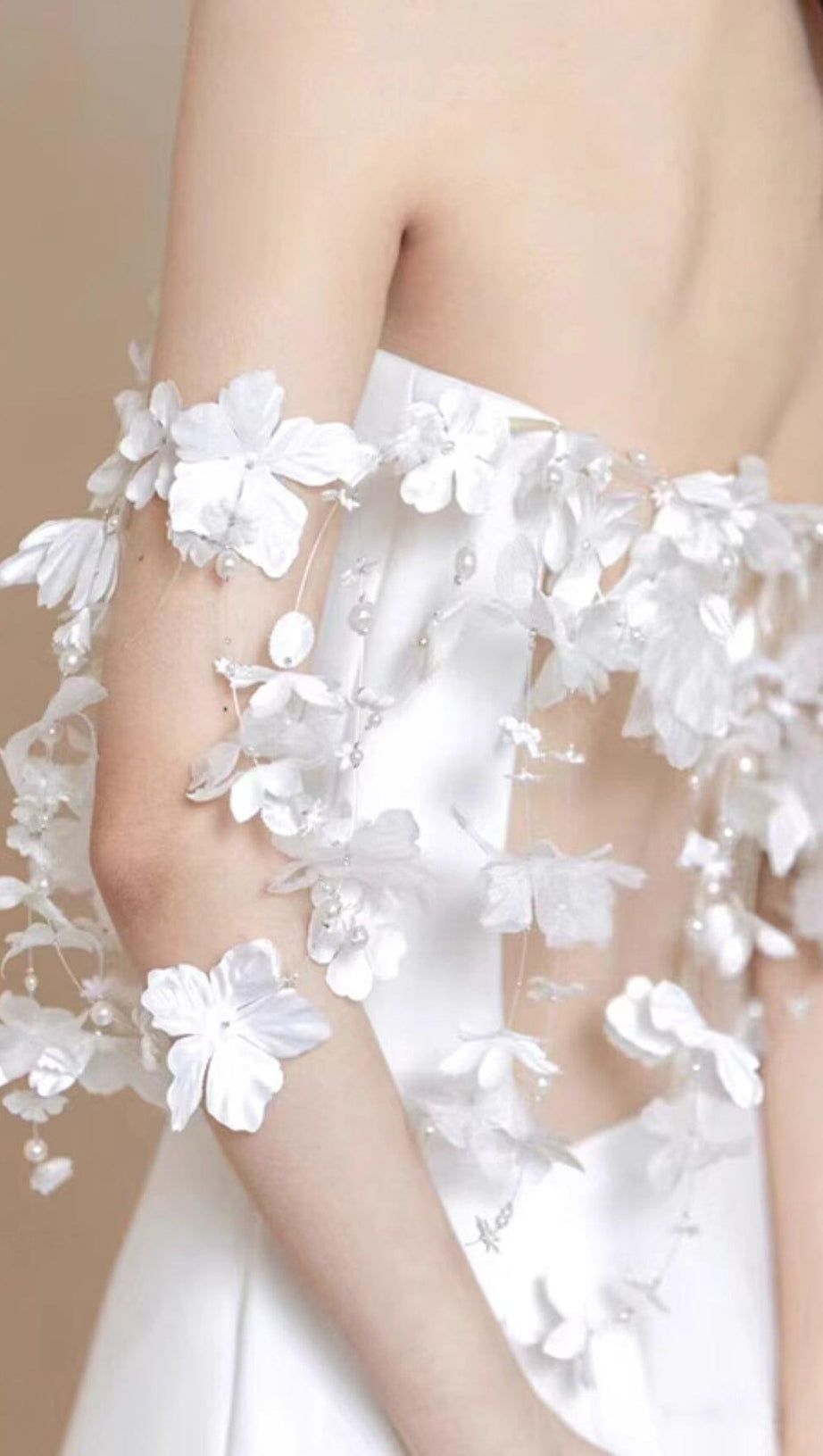 FLORAL 3D APPLIQUÉS SATIN MAXI DRESS