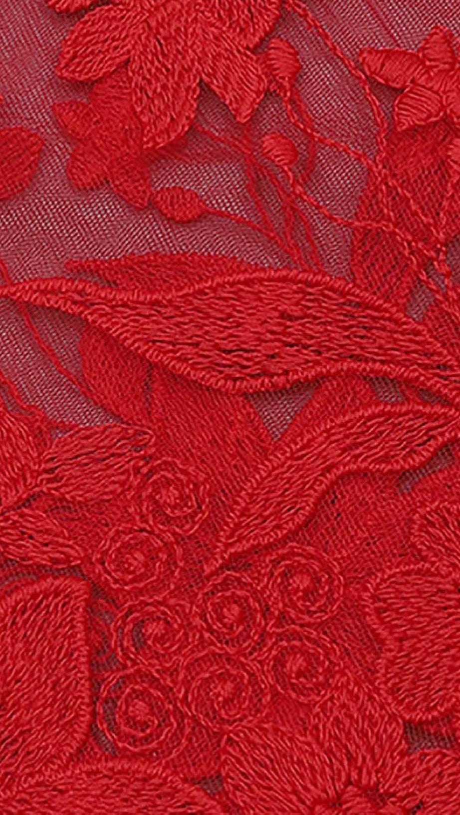 FLORAL CORSET LACE MAIX DRESS IN RED