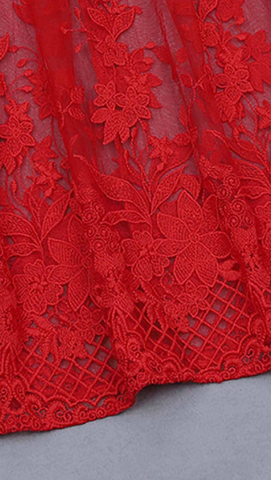 FLORAL CORSET LACE MAIX DRESS IN RED