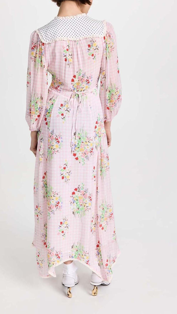 AIIZIE FLORAL PRINT MIDI DRESS IN PINK - product image