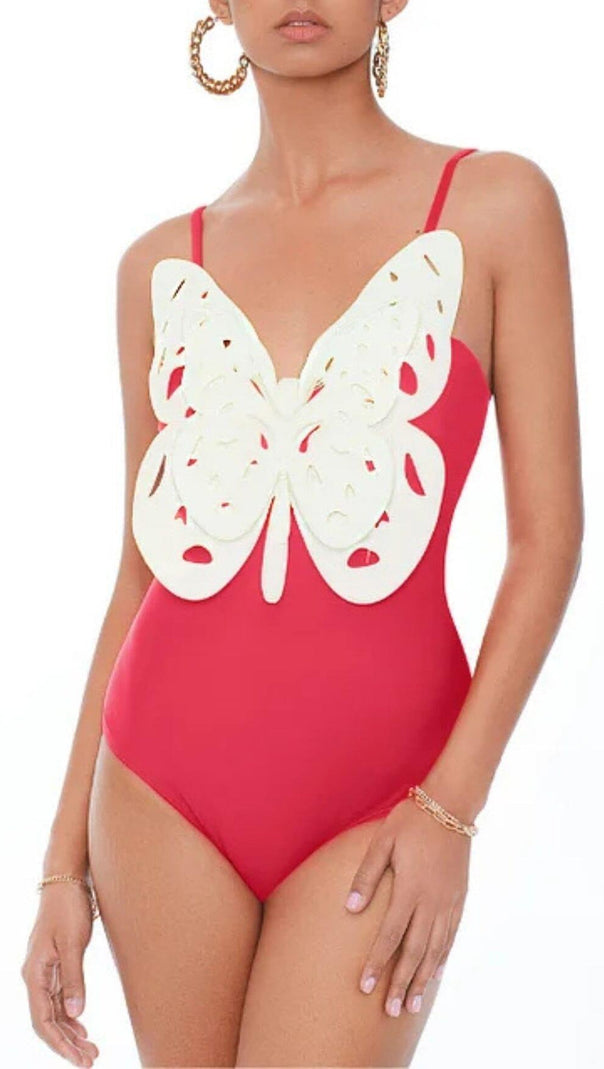 AIIZIE 3D BUTTERFLY GRADIENT ONE PIECE SWIMSUIT - product image
