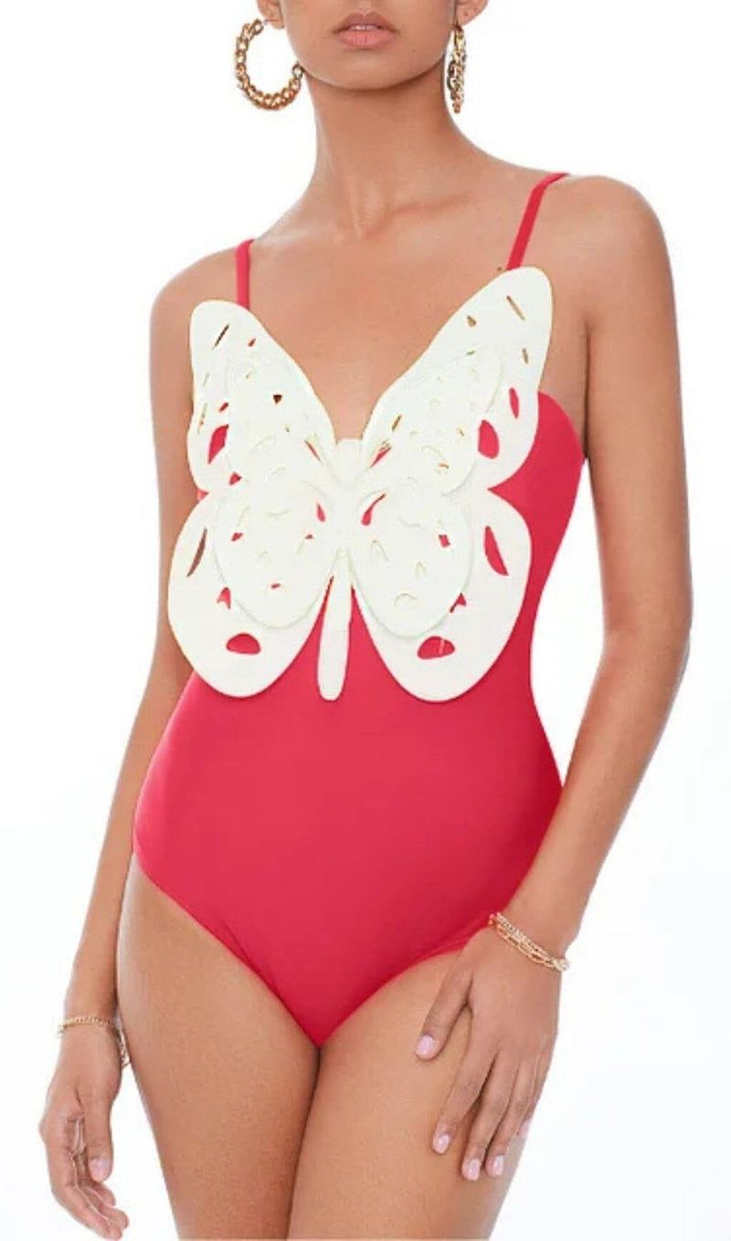 3D BUTTERFLY GRADIENT ONE PIECE SWIMSUIT