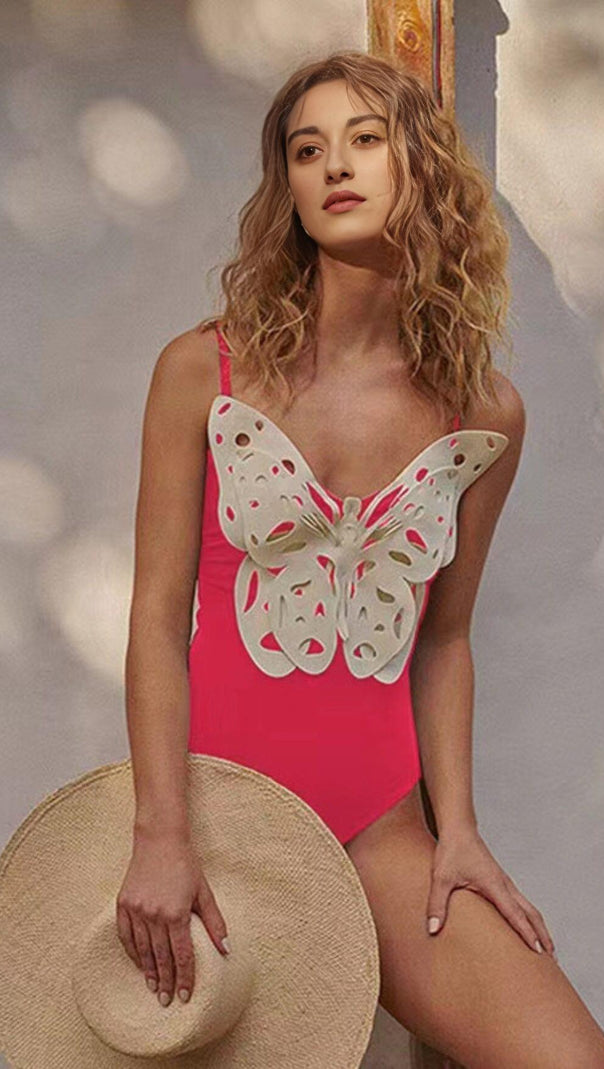 AIIZIE 3D BUTTERFLY GRADIENT ONE PIECE SWIMSUIT - product image