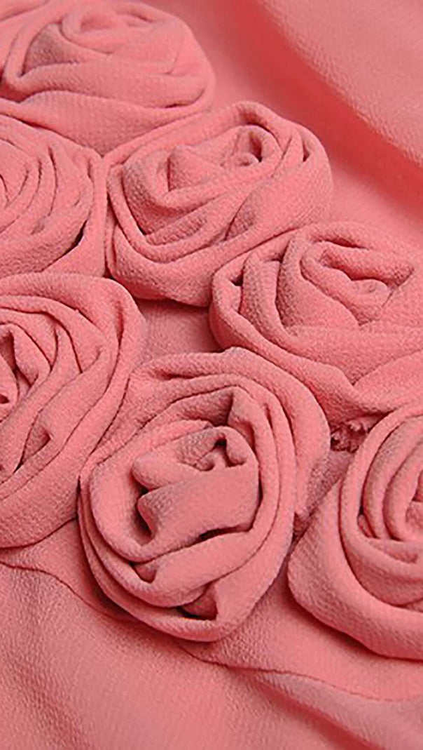 Langärmliges Kleid mit Blumenlaterne und Schnürung