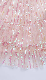 HALTER SEQUINS MINI DRESS IN PINK