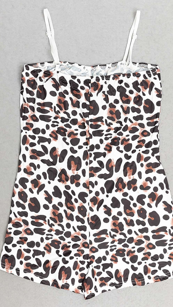 AIIZIE LEOPARD MESH MAXI DRESS IN WHITE - product image