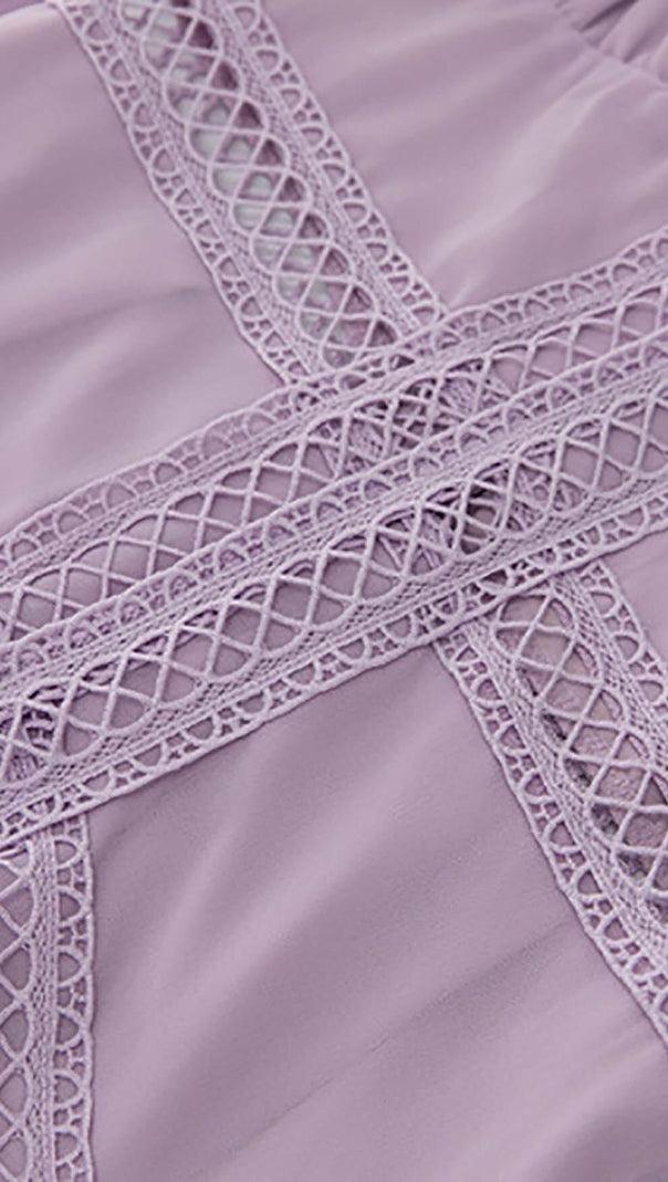 AIIZIE LONG SLEEVE RUFFLE MAXI DRESS IN LILAC - product image