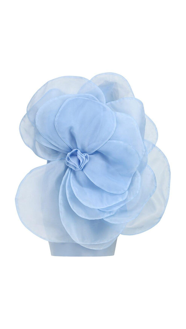 AIIZIE ONE SHOULDER FLOWER MINI DRESS IN BLUE - product image