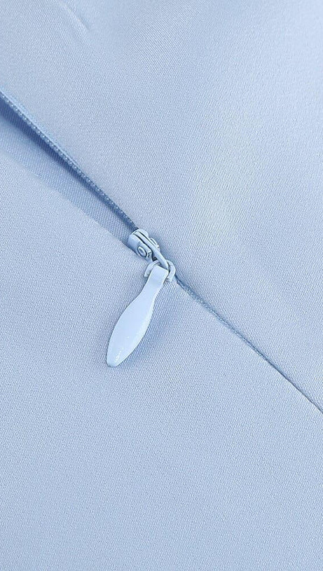 ONE SHOULDER FLOWER MINI DRESS IN BLUE