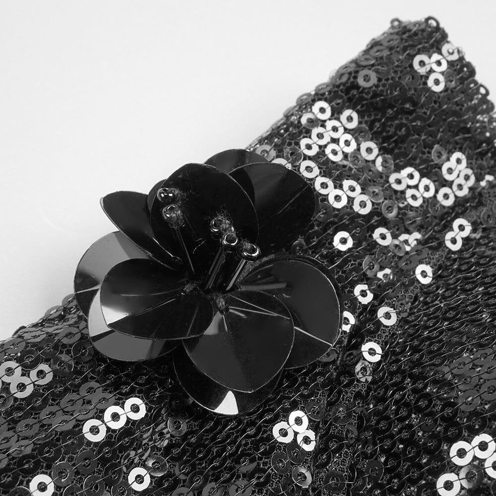 AIIZIE SEQUIN APPLIQUÉD MAXI DRESS IN BLACK - product image