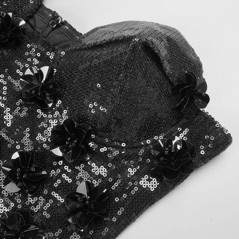 AIIZIE SEQUIN APPLIQUÉD MAXI DRESS IN BLACK - product image