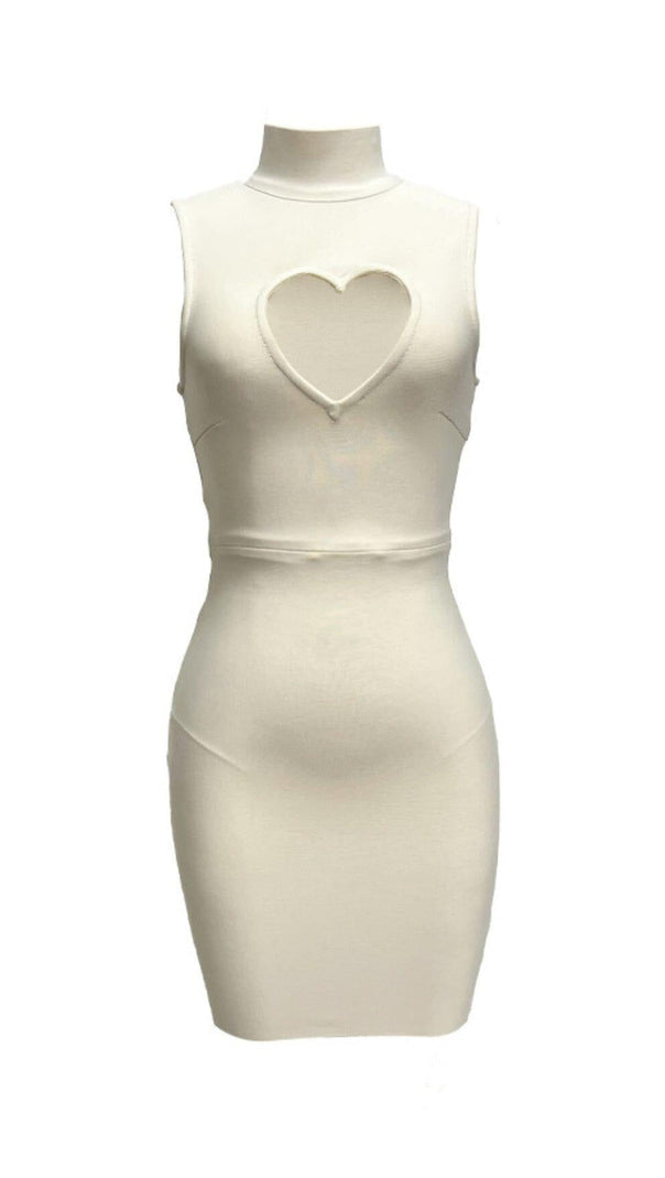 AIIZIE SLEEVELESS HEART CUTOUT BANDAGE DRESS - product image