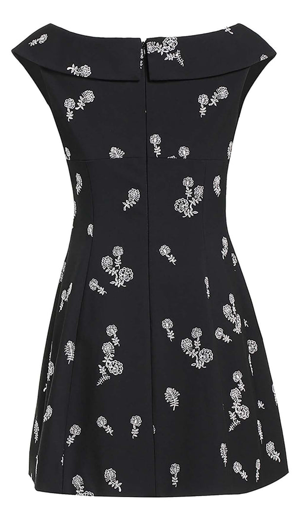 AIIZIE SLEEVELESS EMBROIDERED MINI DRESS IN BLACK - product image