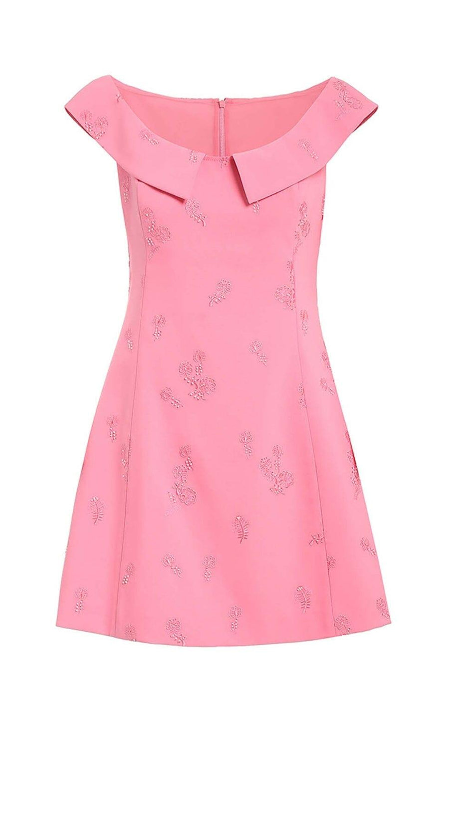 SLEEVELESS EMBROIDERED MINI DRESS IN PINK