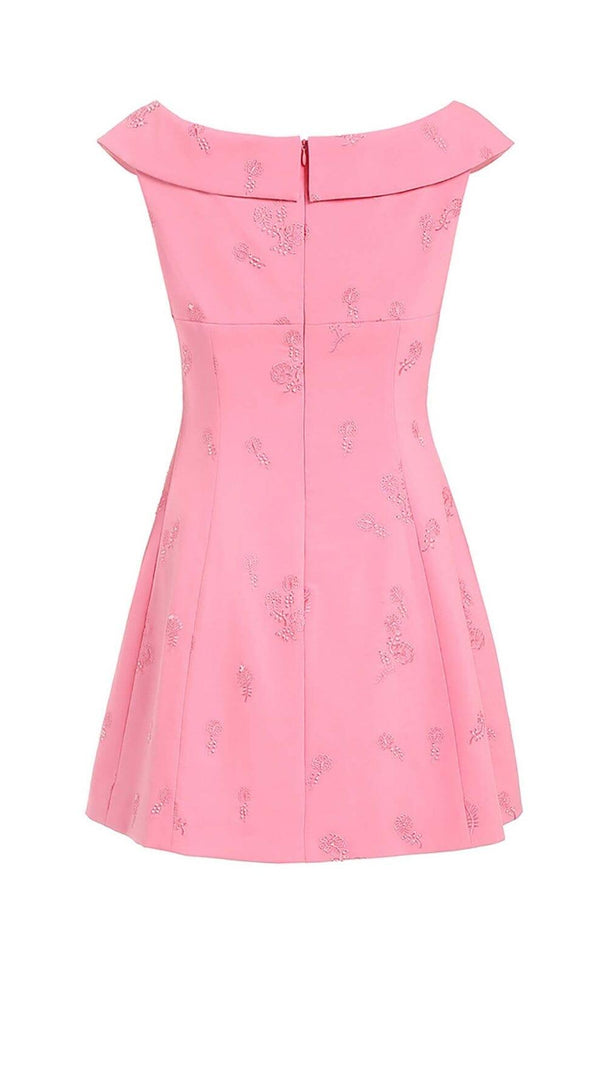 AIIZIE SLEEVELESS EMBROIDERED MINI DRESS IN PINK - product image