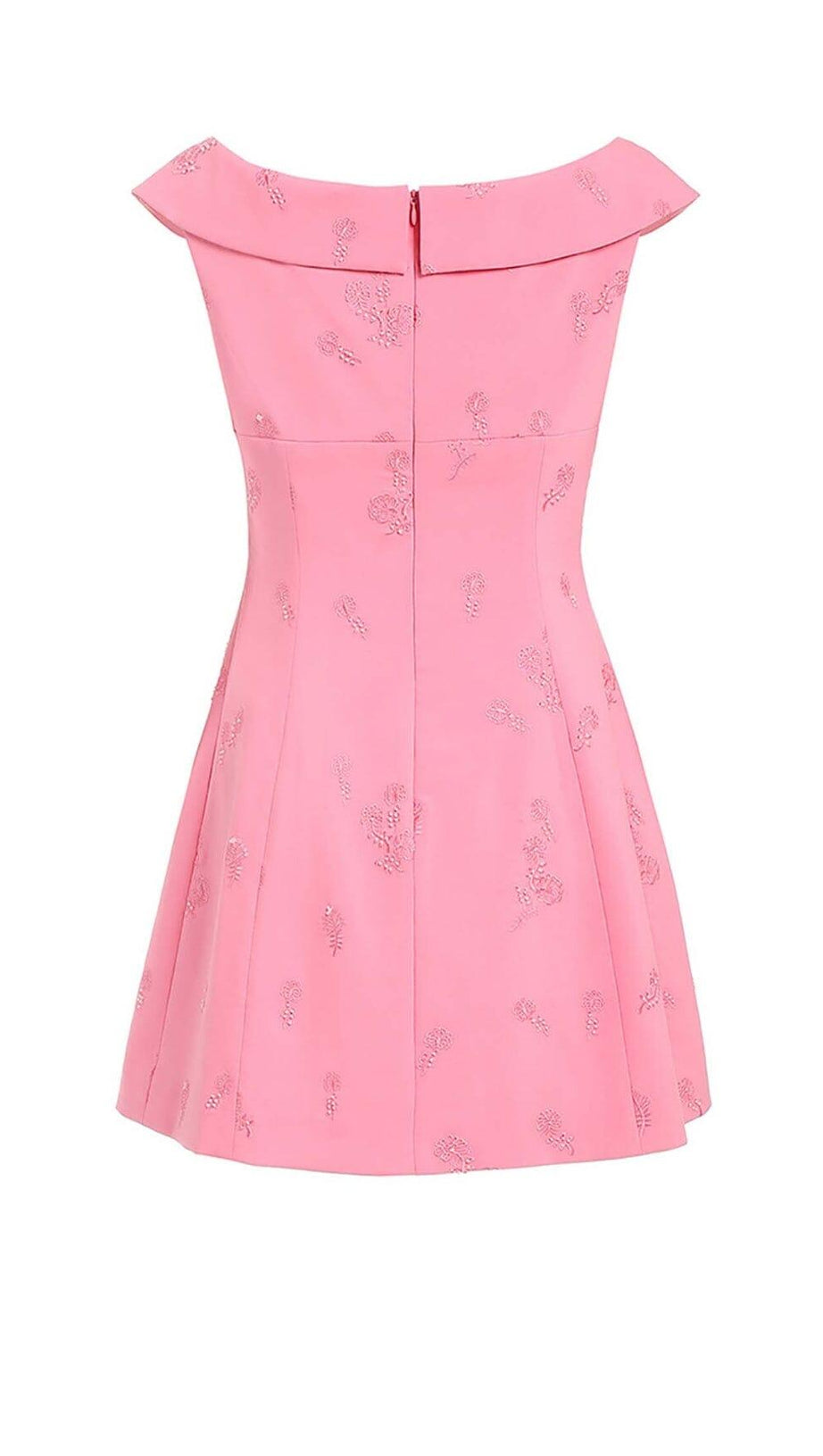 SLEEVELESS EMBROIDERED MINI DRESS IN PINK
