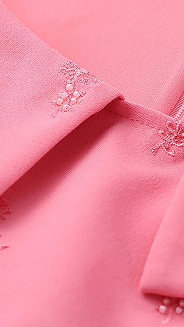 AIIZIE SLEEVELESS EMBROIDERED MINI DRESS IN PINK - product image