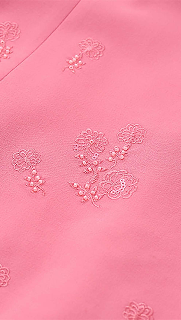 AIIZIE SLEEVELESS EMBROIDERED MINI DRESS IN PINK - product image
