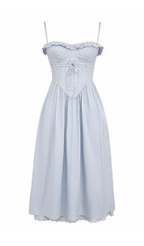 SOFT BLUE BRODERIE ANGLAIS MIDI SUNDRESS