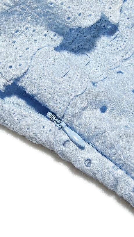 SOFT BLUE BRODERIE ANGLAIS MIDI SUNDRESS