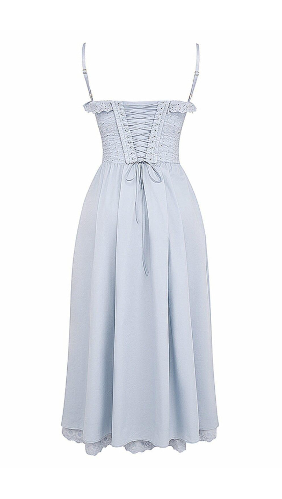 SOFT BLUE BRODERIE ANGLAIS MIDI SUNDRESS