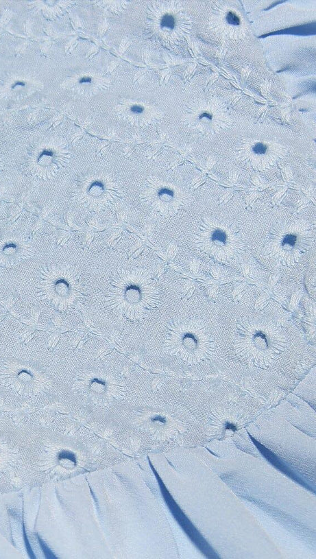 SOFT BLUE BRODERIE ANGLAIS MIDI SUNDRESS