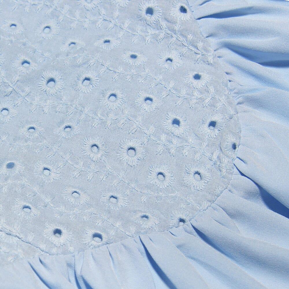 PRENDINO MIDI IN BRODERIE ANGLAIS BLU MORBIDO