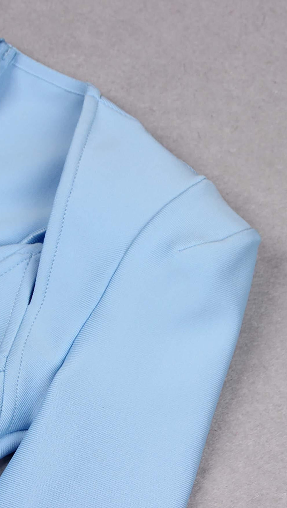 SQUARE SHOULDER CORSET MIDI DRESS IN BLUE