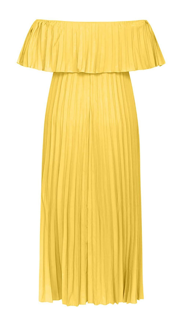 AIIZIE STRAPLESS PLEATED MAXI DRESS IN YELLOW - product image